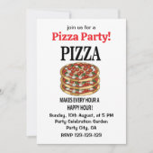 Invitation Pizza Rend Chaque Heure Une Heure Heureuse Pizza (Devant)