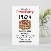 Invitation Pizza Rend Chaque Heure Une Heure Heureuse Pizza (Debout devant)