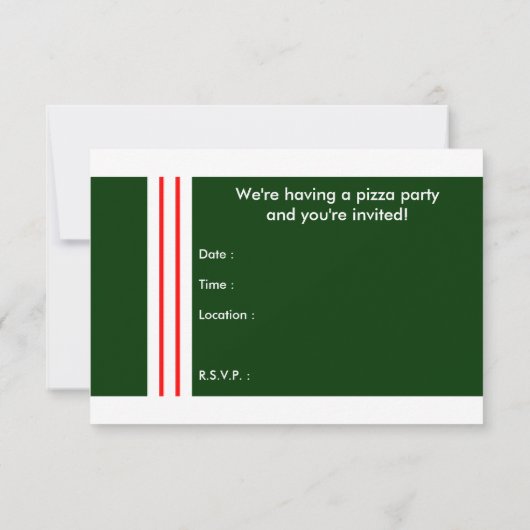 Invitation pizza rétro (Dos)