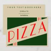 Invitation pizza rétro (Devant / Derrière)