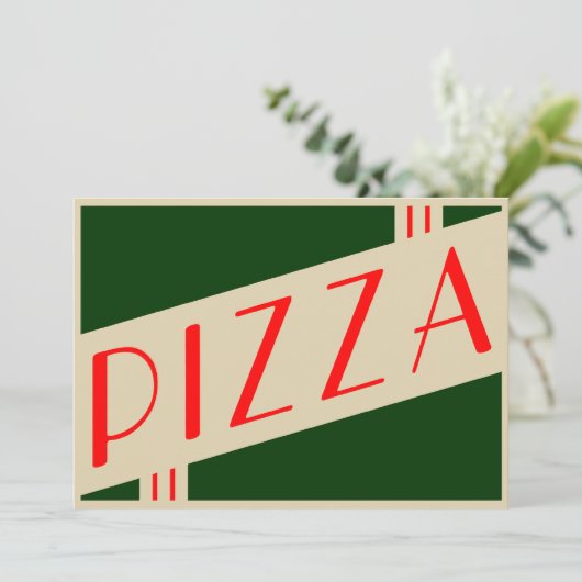 Invitation pizza rétro (Debout devant)