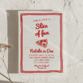 Invitation Pizza Retro 1ère Main Tirée Slice Of Fun Anniversa