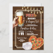 Invitation Pizza rustique brassée et plongeurs au Baby shower (Devant)