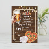 Invitation Pizza rustique brassée et plongeurs au Baby shower (Debout devant)