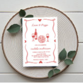 Invitation Pizza rustique et Fête des mariées de vin Invitati