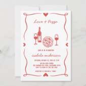 Invitation Pizza rustique et Fête des mariées de vin Invitati (Devant)