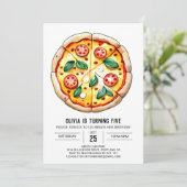 Invitation Pizza simple à imprimer Anniversaire (Debout devant)