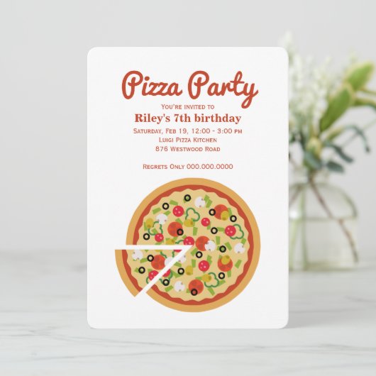 Invitation Pizza Slice (Debout devant)