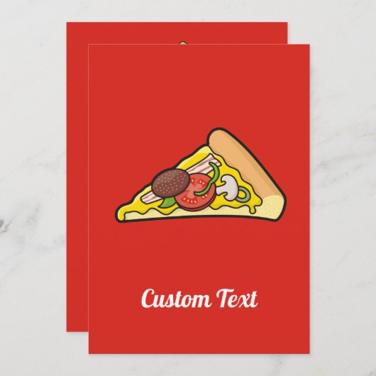 Invitation Pizza Slice (Devant / Derrière)