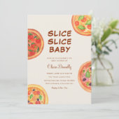 Invitation Pizza Slice Baby shower italien (Debout devant)