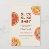 Invitation Pizza Slice Baby shower italien (Devant / Derrière)