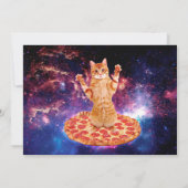 Invitation Pizza space cat (Dos)