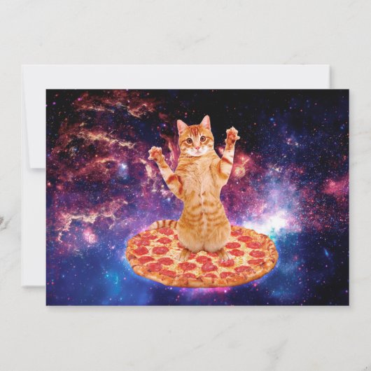 Invitation Pizza space cat (Dos)