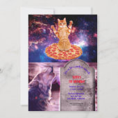 Invitation Pizza space cat (Devant)