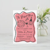 Invitation Pizza & Vin à la main la paire parfaite Italien (Debout devant)