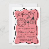 Invitation Pizza & Vin à la main la paire parfaite Italien (Devant)