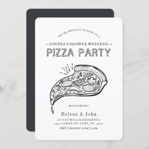 Invitation Pizza vintage Couple's Shower Invita