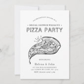 Invitation Pizza vintage | Fête des mariées (Devant)