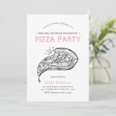 Invitation Pizza vintage | Fête des mariées Pink In (Debout devant)