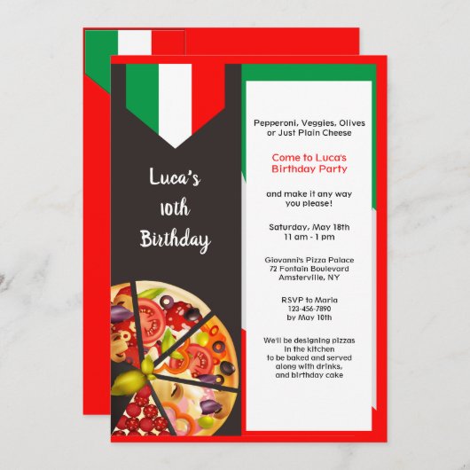 Invitation Pizza Your Way (Devant / Derrière)