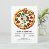 Invitation Pizzas modifiable en pied de page (Debout devant)
