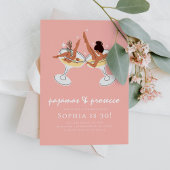 Invitation PJ et Prosecco Pajama Party Anniversaire