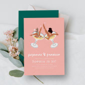 Invitation PJ et Prosecco Pajama Party Anniversaire