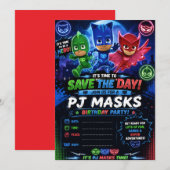 Invitation Pj Mask (Devant / Derrière)