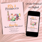 Invitation Pjs Prosecco Spa Rose Bachelorette Party Itinérair
