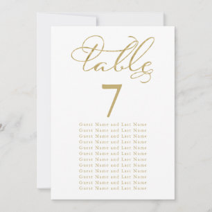 Invitation Placement des invités de mariage Papier doré Éléga