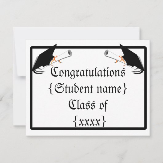 Invitation Plafond de diplôme avec diplôme (Devant)