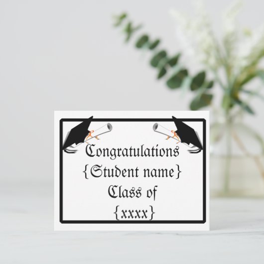 Invitation Plafond de diplôme avec diplôme (Debout devant)