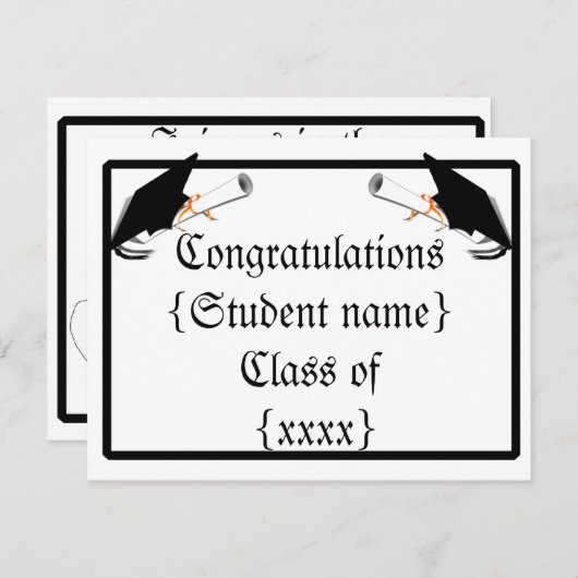 Invitation Plafond de diplôme avec diplôme (Devant / Derrière)