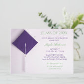 Invitation Plafond de graduation pourpre (Debout devant)