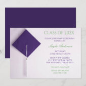 Invitation Plafond de graduation pourpre (Devant / Derrière)
