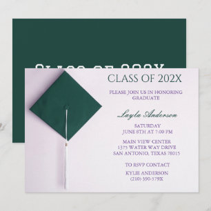 Invitation Plafond de graduation turquoise
