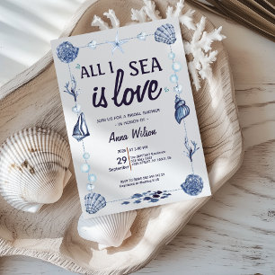 Invitation Plage à l'aquarelle Tout ce que je vois est amour