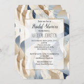 Invitation Plage abstraite de sable de mer océan crème bleue (Devant / Derrière)