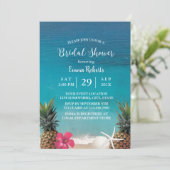 Invitation Plage Ananas Starfish Luau Fête des mariées (Debout devant)