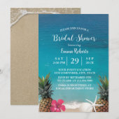 Invitation Plage Ananas Starfish Luau Fête des mariées (Devant / Derrière)