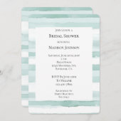 Invitation Plage Aqua Mint Stripes Fête des mariées (Devant / Derrière)