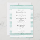 Invitation Plage Aqua Mint Stripes Fête des mariées (Devant)