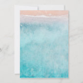 Invitation Plage Aquarelle à thème Calligraphie Océan Tropiqu (Dos)