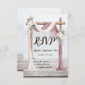 Invitation Plage Arbor Fleurs Mariage RSVP (Devant / Derrière)
