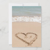 Invitation Plage Arbor Rose Tropical Feuilles coucher de sole (Dos)