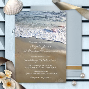 Invitation Plage artistique simple ou mariage de destination