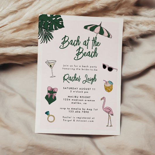 Invitation Plage au Beach Retro Resort Bachelorette