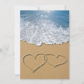 Invitation Plage Au Coeur Dans La Fête des mariées De Sable (Dos)