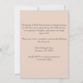 Invitation Plage au coucher du soleil en mémoire d'amour (Dos)