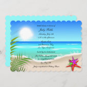Invitation Plage Avec Fête des mariées Colorée Starfish Invit (Devant / Derrière)